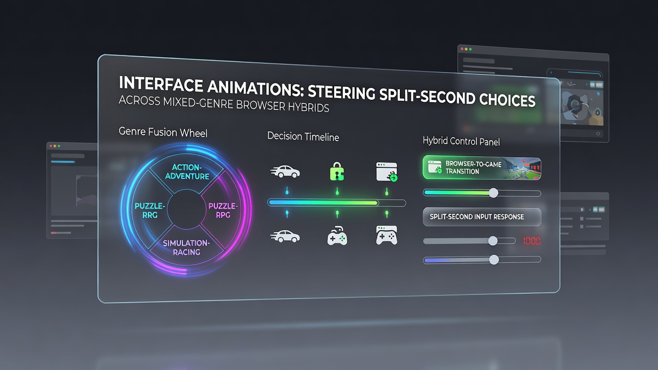 Close-up view of animated UI elements influencing timing choices in browser-based strategy hybrids