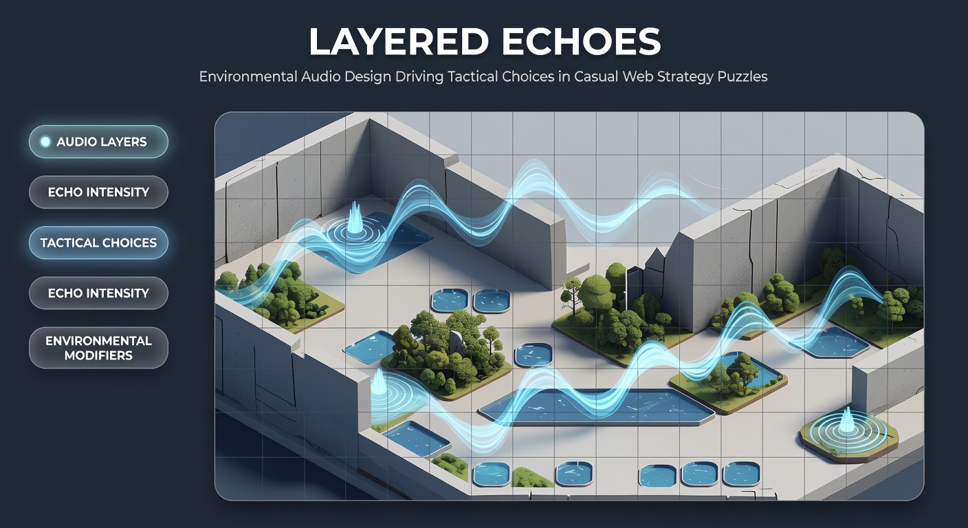 Players interacting with strategy puzzle elements while environmental audio layers influence positioning and resource allocation decisions