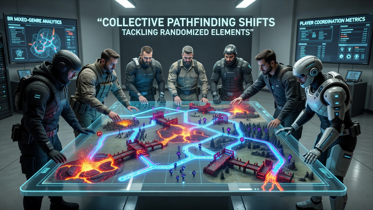 Group coordination screen in a mixed-genre browser game illustrating shared path adjustments